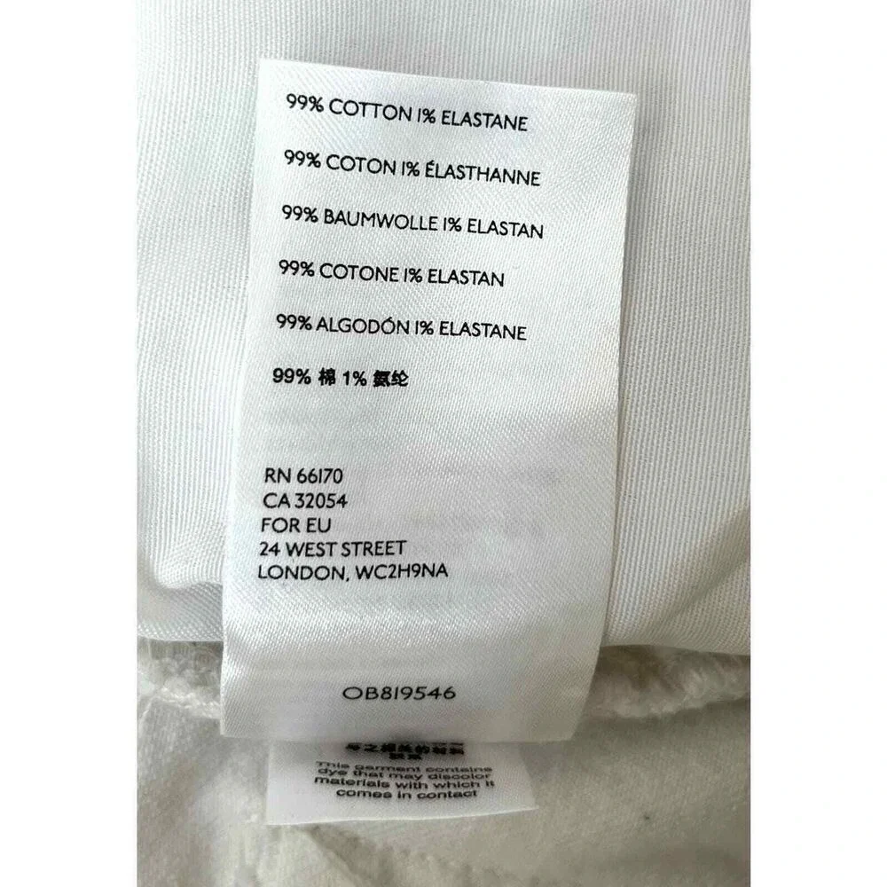 We The Free‎ Jeans Size 31 White Button Fly High Rise Distressed Button Fly